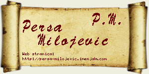 Persa Milojević vizit kartica